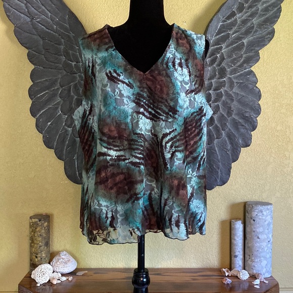 Vintage Sash Floral Lace Tank Top - Picture 1 of 8